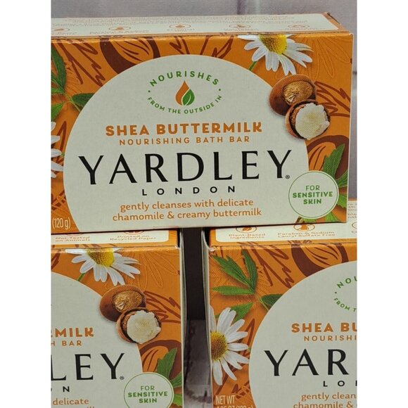 3 Pack- Yardley London Shea Buttermilk Sensitive Skin Naturally Moisturizing Bar - Picture 2 of 5